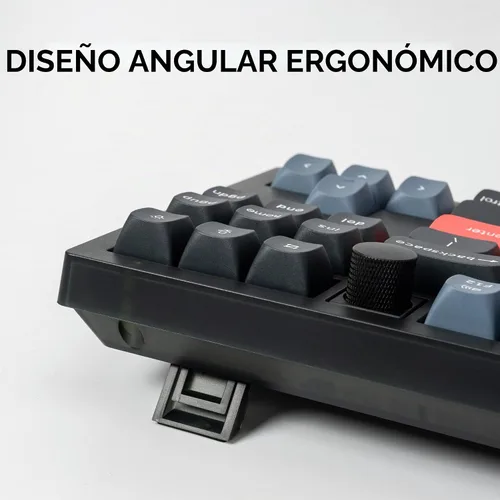 Vista 7 de Keychron V3 - Perilla de teclado mecánico personalizado con cable, TKL QMK/VIA macro programable con interruptor Keychron K Pro marrón