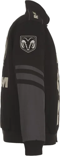 Vista 3 de JH DESIGN GROUP Chaqueta Dodge RAM para hombre, un abrigo de sarga clásico bordado