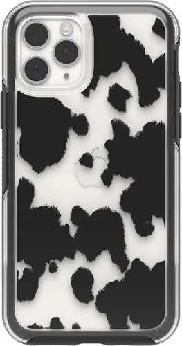 Vista 2 de OtterBox iPhone 11 Pro (solamente) - Funda de la serie Symmetry Clear - Estampado de vaca - Ultra-Sleek - Compatible con carga inalámbrica - Los