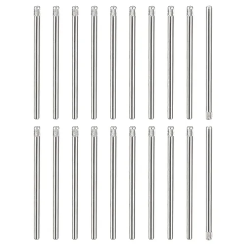 Vista 13 de uxcell Pasadores de acero inoxidable 304 de 0.05 x 0.236 pulgadas, 20 pines de cabeza moleteada con extremo biselado plano, clavijas de madera