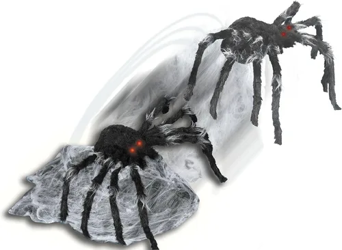 Vista 2 de Spirit Halloween - Araña saltadora animatrónica de 21 pulgadas, color negro, multicolor