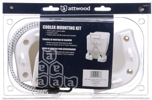 Vista 2 de Attwood 14137-7 Cooler Mounting Kit, 4 Corner Pieces, 2 Quick-Connect Stretch Straps, Corrosion-Resistant