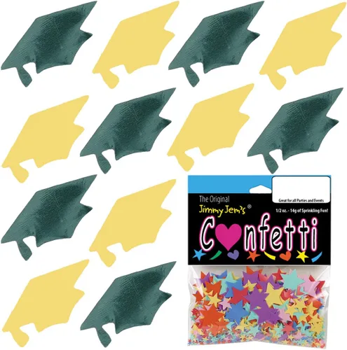 Vista 44 de Confetti Grad Cap Negro, Azul Marino Combo - 2 bolsas de media onza (1 oz)