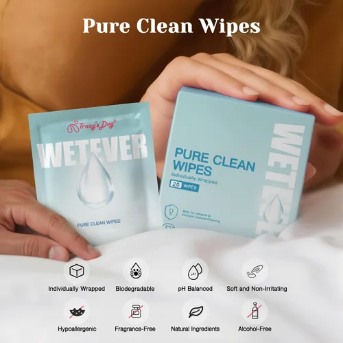 Vista 2 de Tracy's Dog Toallitas femeninas, toallitas húmedas íntimas naturales con pH equilibrado para mujeres y parejas, paquetes de viaje envueltos
