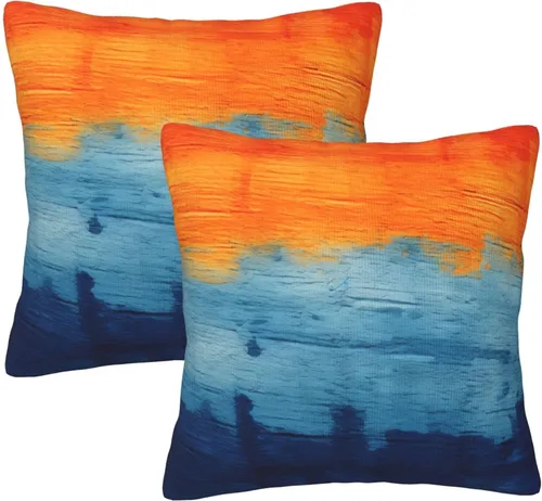 Vista 20 de Pack of 2 Short Plush Throw Pillow Covers 16 X 16 Inch, Retro Yellow Purple Stripes Couch Throw Pillow Covers Cozy Pillowcases, Couch Pillow Covers