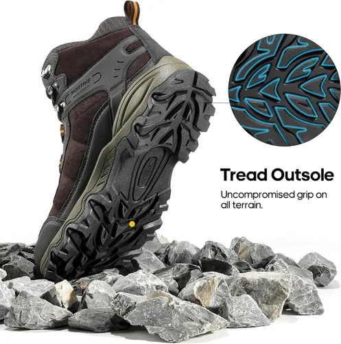 Vista 5 de NORTIV 8 Botas de senderismo impermeables para hombre, zapatos de montañismo para mochileros