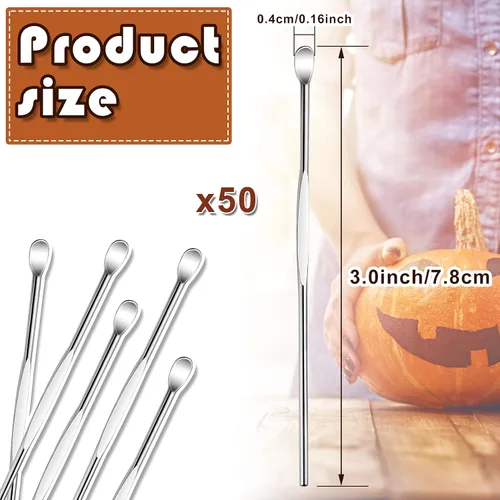 Vista 2 de Honoson - Herramienta de tallado de cera de acero inoxidable, 50 unidades Kit de tallado de cucharas, herramientas de arcilla, accesorios de cera