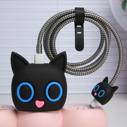 Vista 23 de Funda de Cargador Compatible con iPhone Adaptador de Corriente USB-C de 20W Cargador Diseño de Dibujos Animados Lindo en 3D Funda de Cargador