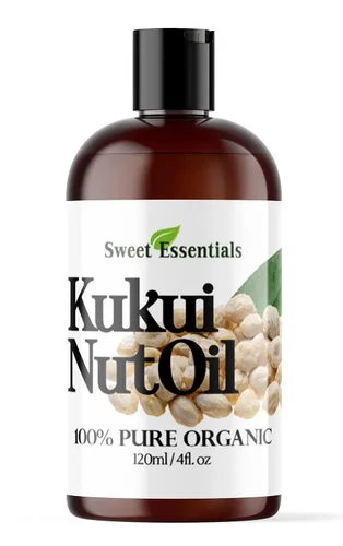 Vista 4 de Sweet Essentials - Aceite de nueces Kukui 100% orgánico, varios tamaños, 100% puro, prensado en frío, hidratante natural para la piel, el cabello