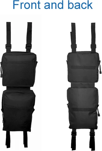 Vista 5 de Paquete de 2 bolsas de guardabarros para cuatrimoto, bolsas de sillín para tanque de ATV, paquete de almacenamiento de carga