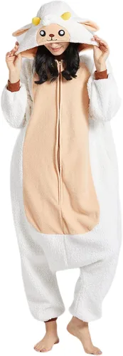 Vista 4 de DELEY Pijama unisex de una pieza para niños, pijamas de animales para Halloween, disfraz de cosplay para mujeres y hombres, ropa de dormir