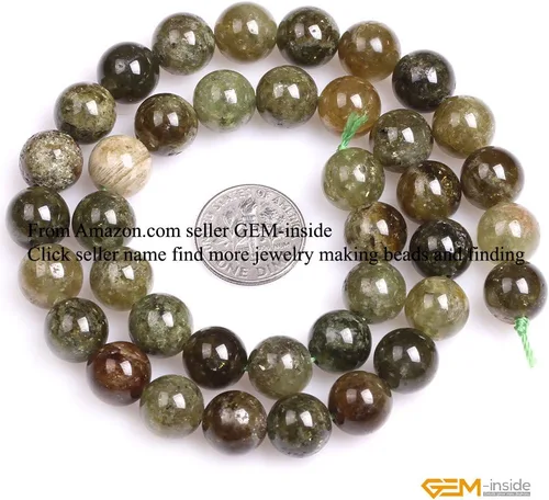 Vista 3 de Gem-Inside - Perlas sueltas naturales de Tsavorita de 0.394 in, hechas a mano para mujeres