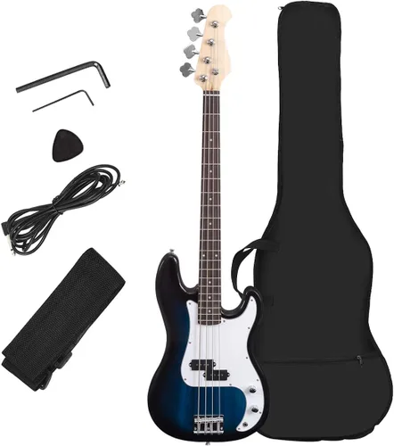 Vista 11 de Costzon Guitarra Bajo Eléctrica de 4 Cuerdas Tamaño Completo para Principiantes Kit Completo, Diapasón y Puente de Palisandro, con Dos Pastillas