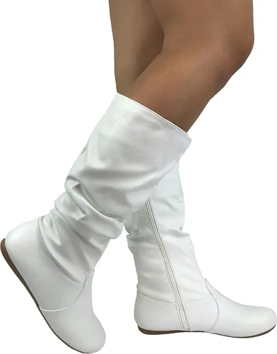 Vista 2 de Womens Wonda Botas suaves grandes planas tacones bajos de caña alta