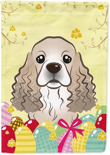 Vista 82 de Caroline's Treasures BB1920CHF - Bandera de caza de huevos de Pascua con diseño de bulldog francés, para casa, gran porche, para colgar en la pared