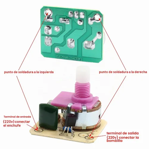 Vista 3 de BokWin Paquete de 3 interruptores de atenuación rotativos en línea, 110 V