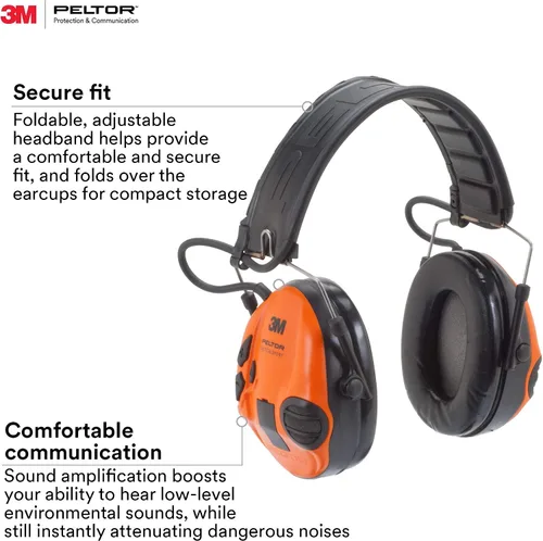 Vista 4 de Peltor MT16H210F-479-SV - Auriculares deportivos tácticos, color negro, 1 funda