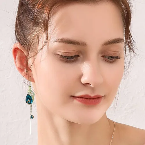 Vista 4 de Aretes para mujer, hechos a mano de plata de ley 925, con espiral, para mujer
