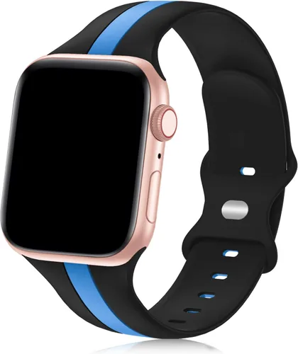 Vista 10 de Seizehe - Banda deportiva de diseño compatible con Apple Watch de 38/40/41/42/44/45/46/49 mm, unisex, correa de silicona suave para Apple Watch