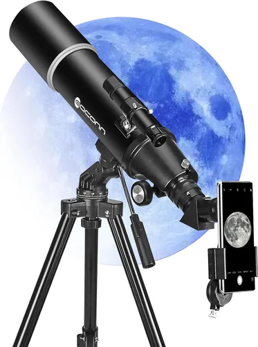 Vista 2 de Telescopios para adultos de astronomía, telescopio refractor de 80 mm de apertura y 600 mm de longitud focal para niños y principiantes, telescopio