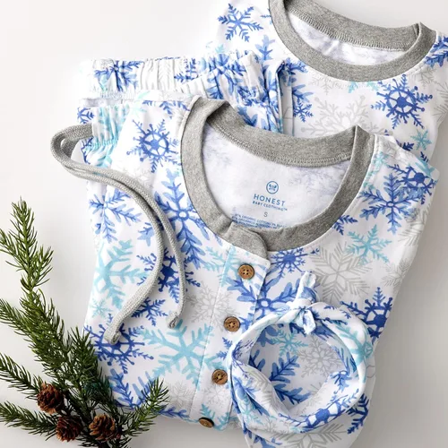 Vista 4 de HonestBaby - Pijama familiar navideña de algodón orgánico