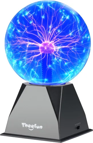 Vista 9 de Theefun Bola de Plasma: Verdadera Bola de 6 Pulgadas con Base de 3.5 Pulgadas, Globo de Plasma Regalos de Navidad Lámpara Sensible al Tacto y Sonido