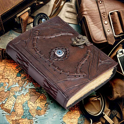 Vista 3 de cuero Hocus Pocus Libro de hechizos Diario de cuero para el mal de ojo, libro de hechizos Girmoire Regalos