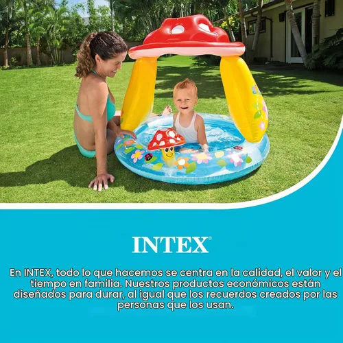 Vista 6 de Piscina para bebés Intex Mushroom, de 40 נ35 pulgadas, para edades entre 1 y 3 años