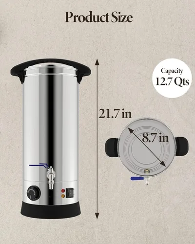 Vista 6 de Derretidor de cera para hacer velas, [12.7 cuartos de galón] derretidor eléctrico de cera de vela de gran capacidad con control de temperatura