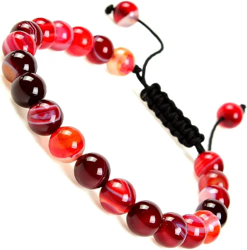 Vista 90 de MASSIVE BEADS - Pulseras ajustables unisex de cuentas de cristal de piedras preciosas con poder curativo natural, de macramé Piedras de 7 chakras
