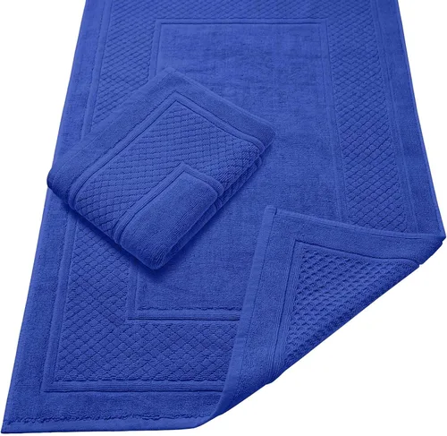 Vista 15 de Avalon Towels Juego de 2 tapetes de baño absorbentes 100% algodón, color beige, tapetes de baño de secado rápido para baños (22 x 34 pulgadas)