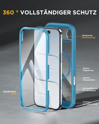 Vista 441 de Miracase Serie de vidrio para iPhone 11 de 6.1 pulgadas, funda protectora de cuerpo completo resistente mejorada con protector de pantalla de vidrio