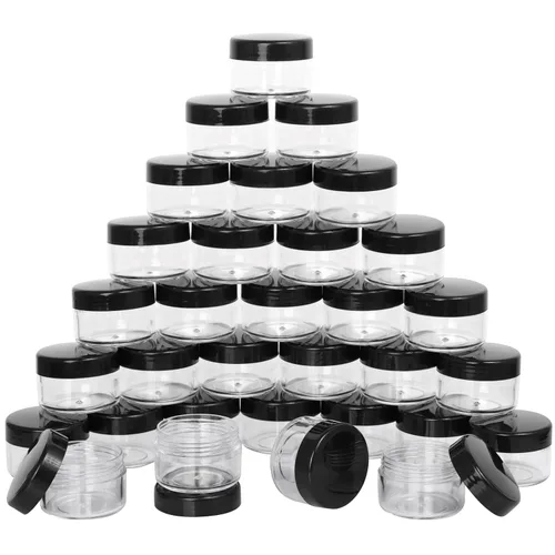 Vista 17 de 100 unidades de 10 g de envases de muestra pequeños con tapas. Frasco de plástico. Frascos cosméticos vacíos. Frascos de maquillaje. Envases
