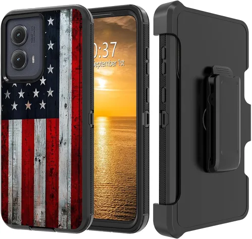 Vista 29 de Funda para Moto G Stylus 5G 2023 con funda de clip para cinturón y soporte, resistente de doble capa, resistente a prueba de golpes, para Motorola