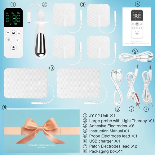 Vista 7 de Dispositivo de salud y bienestar pélvico para mujeres, tecnología 3 en 1 con EMS, luz calmante y vibración para tono muscular, relajación diaria