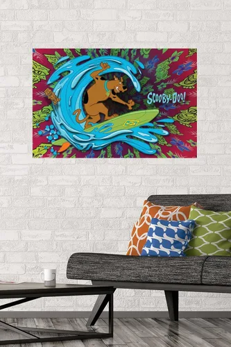 Vista 2 de Trends International Scooby-Doo - Póster de pared de surf, 22.375 x 34 pulgadas, versión premium sin marco