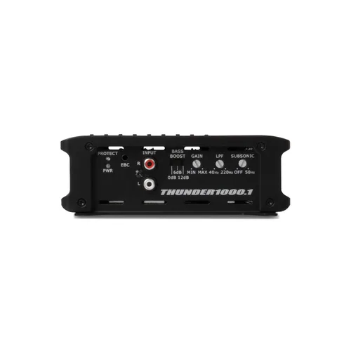 Vista 2 de MTX THUNDER1000.1 Clase D 1000 vatios RMS mono bloque compacto vehículo estéreo sistema de sonido amplificador con refuerzo de graves seleccionable