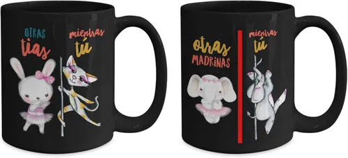 Vista 2 de Regalo para hermana, madrina Taza de Café para Navidad Regalo perfecto para graduados, profesionales y estudiantes de enfermeria Vaso con Negro