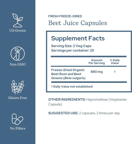 Vista 2 de Eclectic Herb - Cápsulas de jugo de remolacha orgánica Suplemento de hierbas naturales Salud cardiovascular premium y apoyo a la circulación