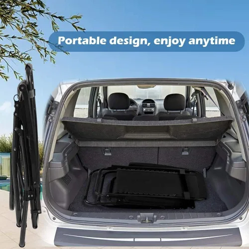 Vista 5 de Dkeli Zero Gravity - Juego de 2 sillas plegables y ajustables para patio con portavasos para exteriores, reclinables, para campamento, junto a