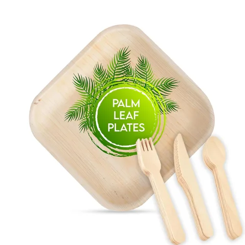 Vista 12 de Concession Essentials Platos de hoja de palma (25 unidades) – Vajilla desechable, platos compostables y biodegradables