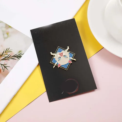 Vista 3 de MHTYYDS Demon Slayer Hashibira Inosuke Broche - Kimetsu No Yaiba - Colección de insignias de esmalte de metal, decoración de mochila de regalo