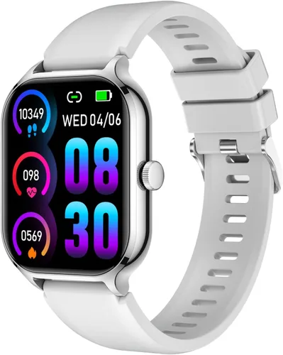 Vista 10 de Reloj inteligente para mujeres y hombres (respuesta/hacer llamadas) de 2.01 pulgadas, relojes inteligentes para teléfonos iOS y Android, reloj Dorado