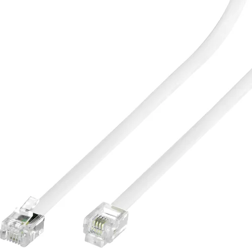 Vista 7 de Cable de extensión de teléfono modular RJ11 6P4C Cable de línea de cable de teléfono (7 pies, beige) (33201)
