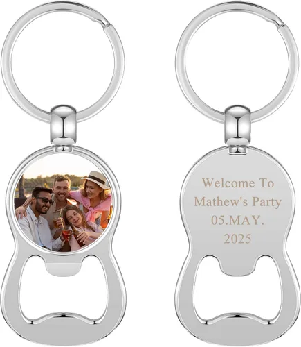 Vista 8 de Personalized Master Llavero de abridor personalizado, llavero de fotos de color, accesorios de joyería para hombres, papá, cumpleaños, regalos