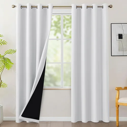 Vista 25 de BONZER - Juego de 4 paneles de cortinas 100% opacas, cortinas de ventana con aislamiento térmico y bloqueo de luz, de 63 pulgadas de largo, cortina