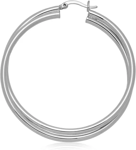 Vista 14 de Milla Crossover Twisted Hoop Earrings for Women – Hypoallergenic Silver or Gold Statement Hoops – Lightweight & Easy to Wear
