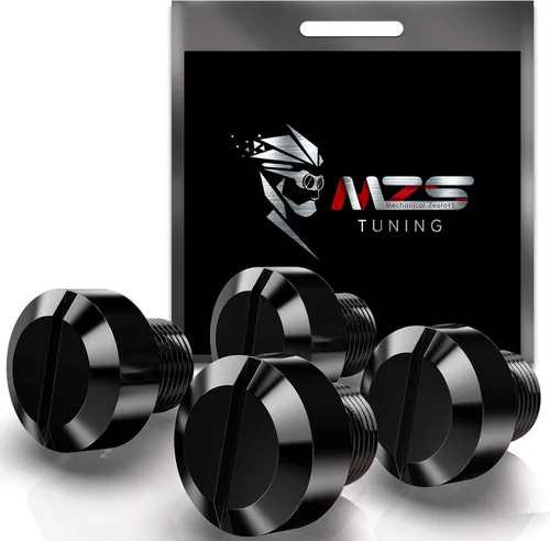 Vista 8 de MZS Tapones para agujeros para espejos de motocicleta, tapas universales CNC, color rojo, 4 piezas, M10 x 1.25 en sentido horario, compatible
