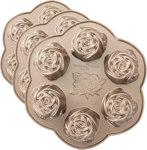 Vista 10 de Nordic Ware molde para pastel con forma de rosebud, capacidad de 2.25 tazas, color tofe