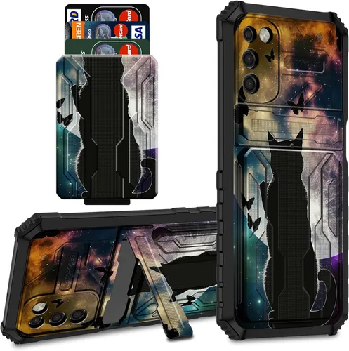 Vista 53 de Funda para teléfono Samsung Galaxy A03S Galaxy A03S Funda tipo cartera con tarjetero y soporte de doble capa de PC duro TPU suave cubierta
